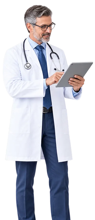 Doctor using a tablet for digital consent